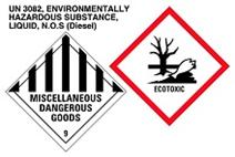 Diesel Transport Hazard Label 25-450 litres